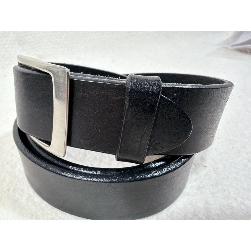 Martin Dingman Men's Black Leather Belt Size 40 USA Made Solid Brass Buckle Vint